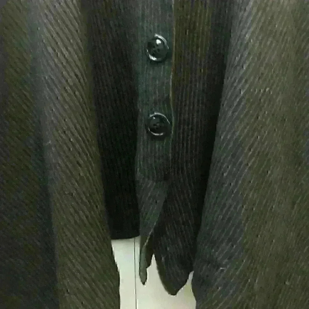 Maria Paola Calugi Italy Pinstripe Knit Wrap Wool Button Accent Brown Black OS - Picture 7 of 10